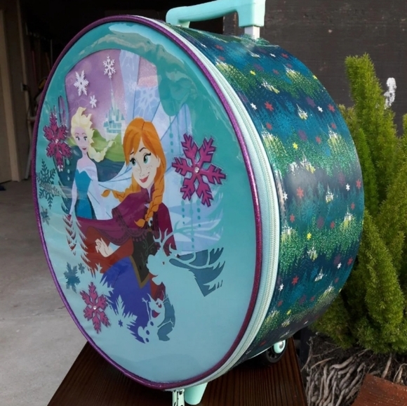 Disney Store Frozen Anna Elsa Rolling Luggage